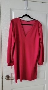 ZARA RED LONG SLEEVE DRESS SIZE XL